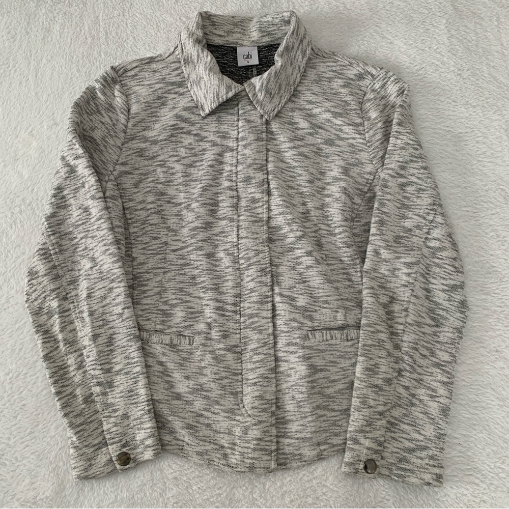 Women’s Large CABI French Terry Cotton Neo Moto Style Zip Up Sweatshirt Jacket
